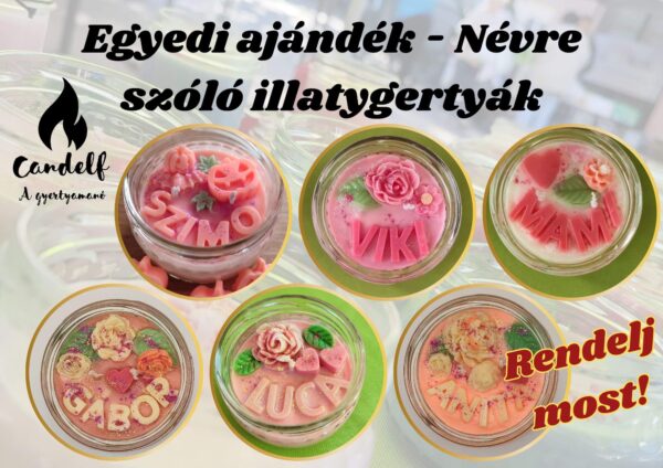 Egyedi - Névre szóló Nagy illatgyertya
