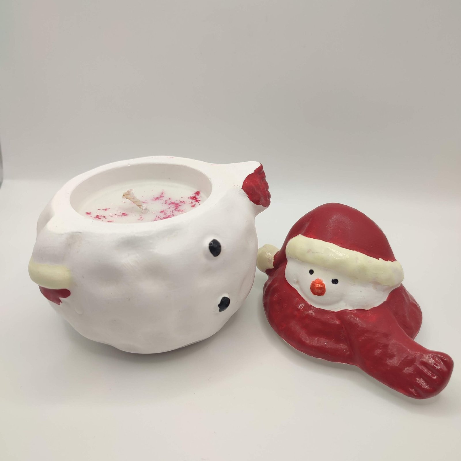 Karácsonyi Hóember díszgyertya almáspite illatban - Image 3