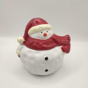 Karácsonyi Hóember díszgyertya almáspite illatban